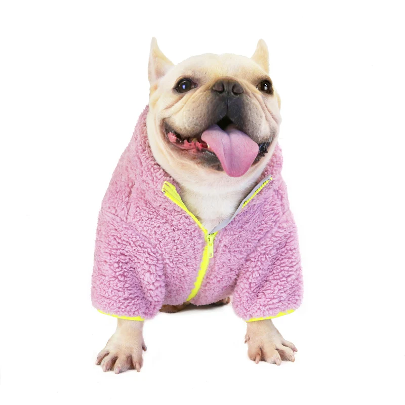 OEM Customized Pet Clothes Dog Jacket Soft Fleece Dog Sweater Fashion Zipper Pet Coats Dogs Clothing For Winter