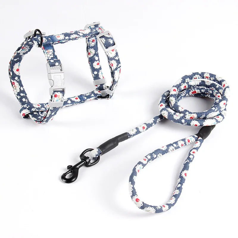 Fully Adjustable Vest Dog Harness with Leash Durable Colorful Nylon Harness Set