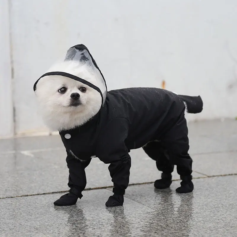 All-inclusive four-legged waterproof raincoat and boots for cats and dogs, outdoor products