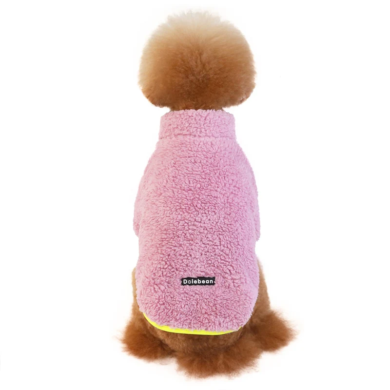 OEM Customized Pet Clothes Dog Jacket Soft Fleece Dog Sweater Fashion Zipper Pet Coats Dogs Clothing For Winter