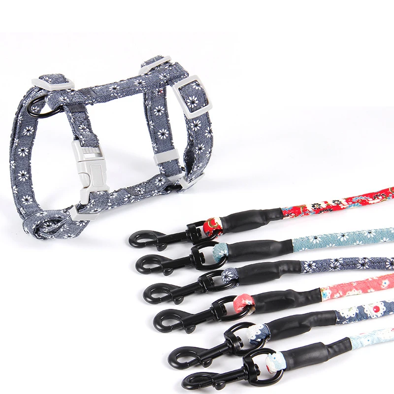 Fully Adjustable Vest Dog Harness with Leash Durable Colorful Nylon Harness Set