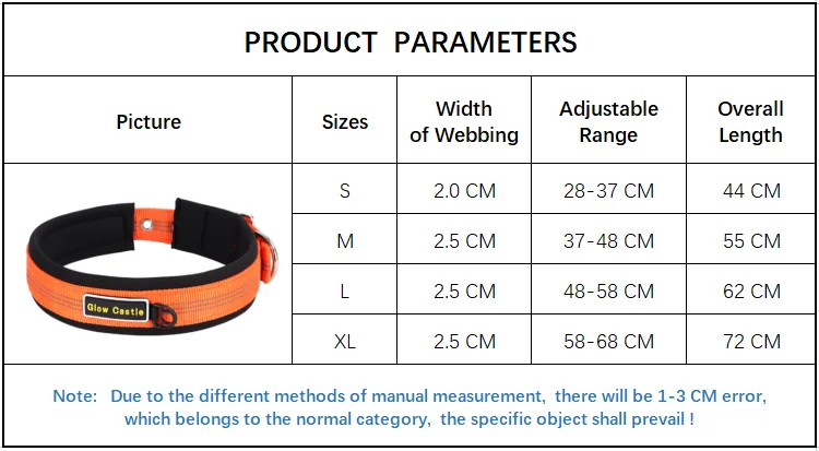Glow In The Dark Pin Neoprene Design Big Reflective Nylon Wholesale Dog Collar Manufacturer Custom Training For Sale Dog Collar