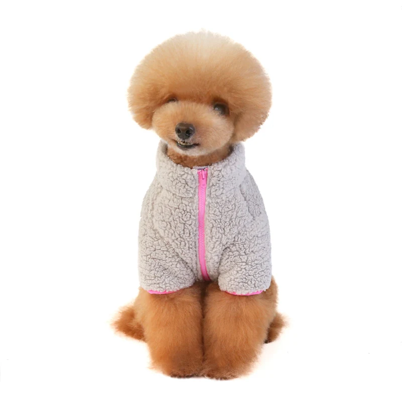 OEM Customized Pet Clothes Dog Jacket Soft Fleece Dog Sweater Fashion Zipper Pet Coats Dogs Clothing For Winter