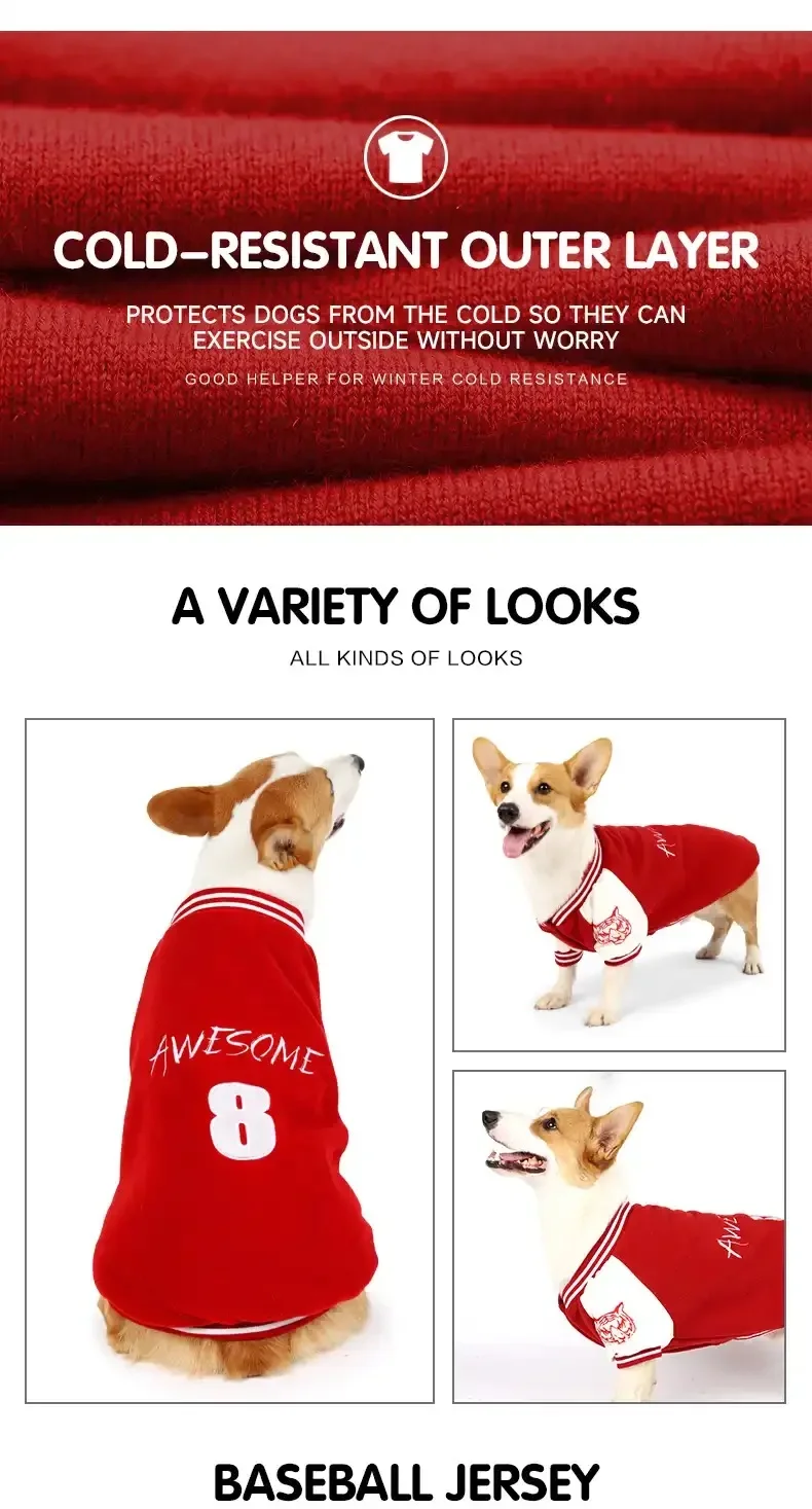 Dog Clothes for Small Dogs Bulldog Baseball Wear Pet Sweatshirt Pet Costume Hoodie Pour Chien