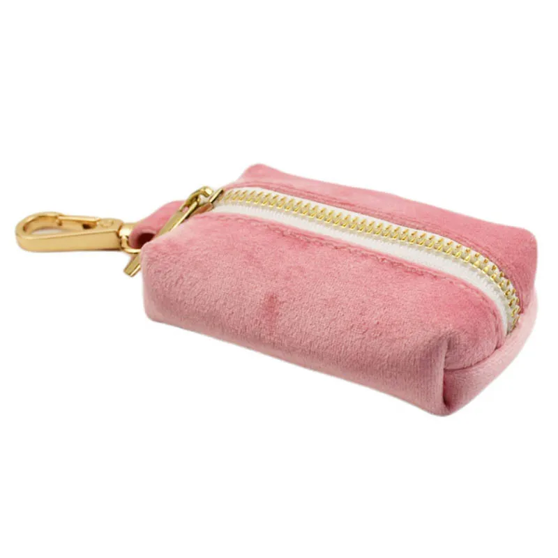 Pink Velvet Dog Harness Personalized High Quality Durable Dog Collar with Gold Metal Buckles