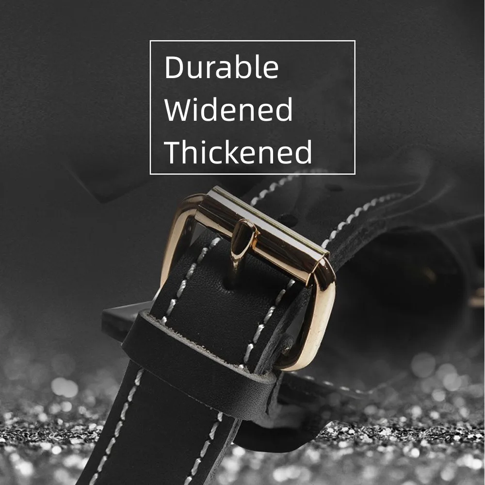 Adjustable Black Cowhide Pet Harness Leather Durable Dog Leash Collar For Large Dogs