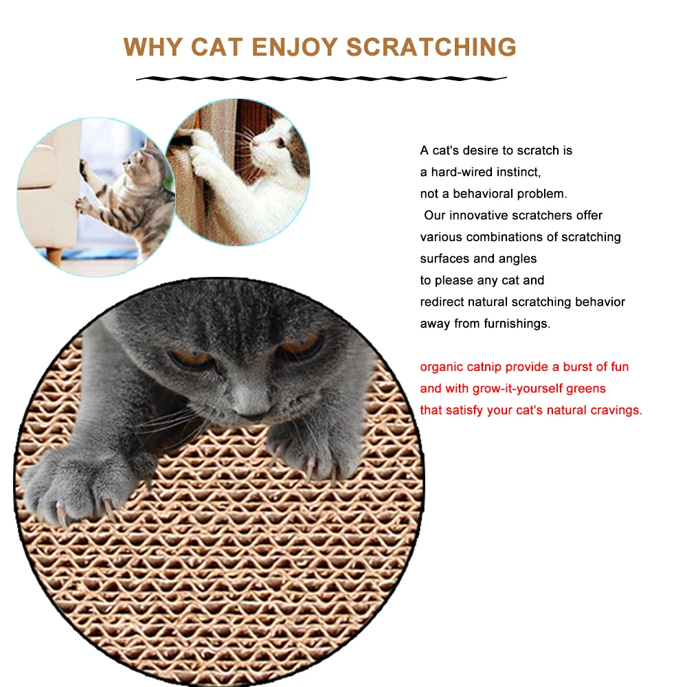 Cat Scratch Box for Indoor Cats Hideout and Play Protecting Furniture Cat Scratchers Cardboard Scratching Board with Ball Toy