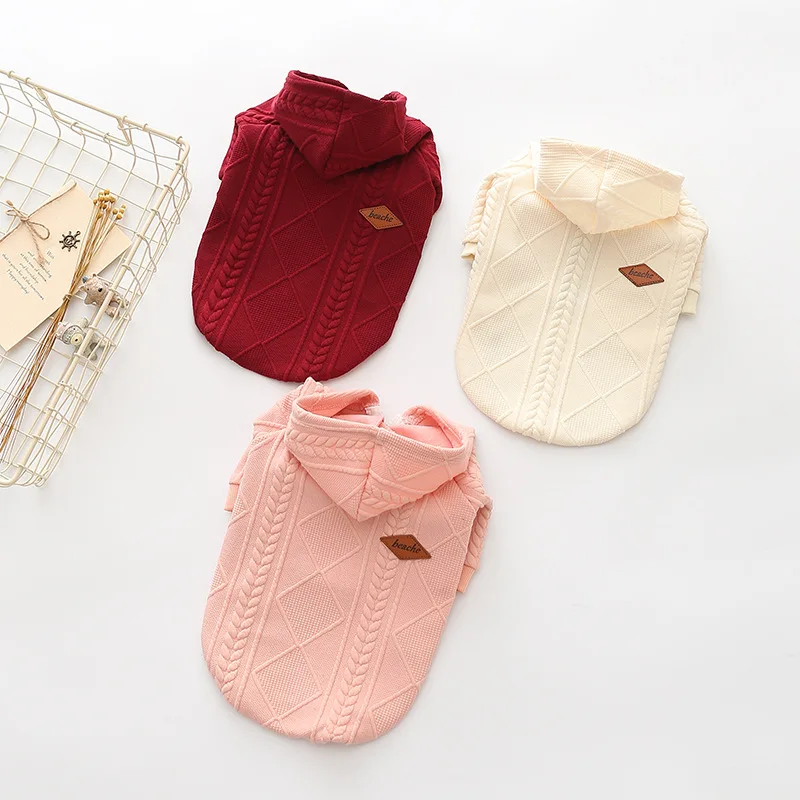 Japan and South Korea best-selling pet clothes autumn and winter knitted hoodie sweater Dog sweater jacket