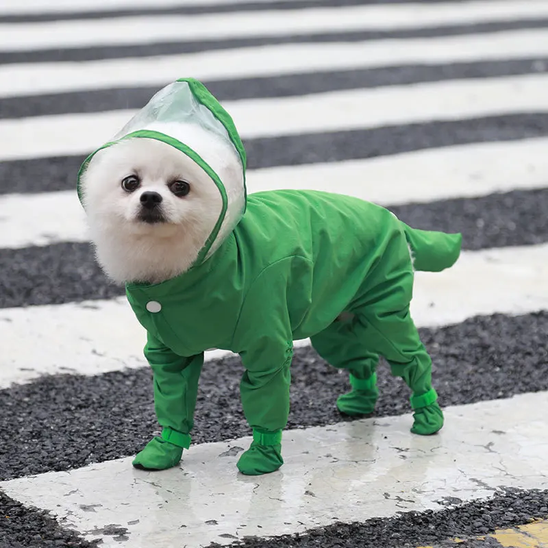 All-inclusive four-legged waterproof raincoat and boots for cats and dogs, outdoor products