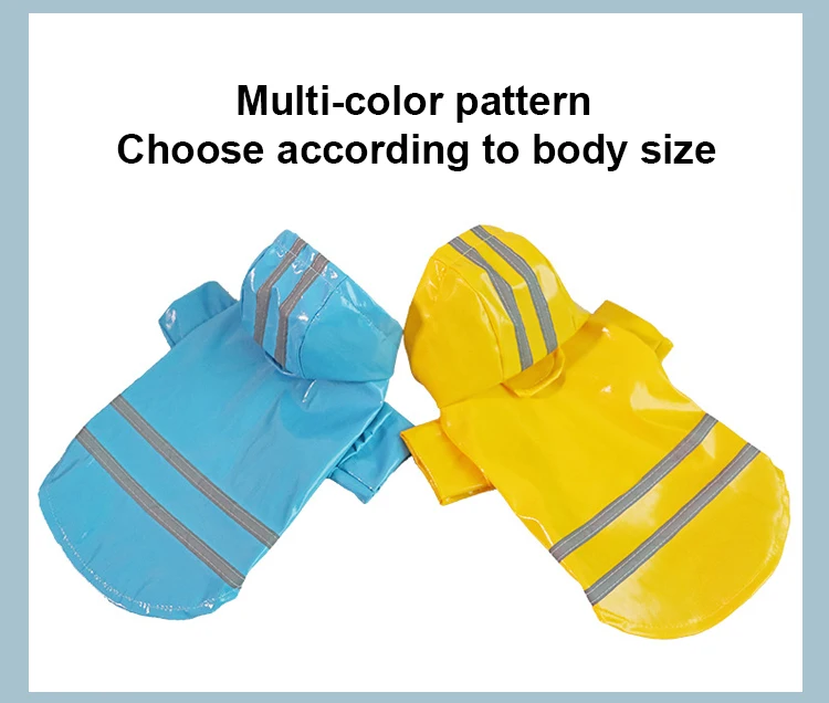 Adjustable Waterproof Reflective Coat Jacket Pet Dog Raincoat