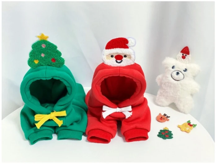 Christmas Cute Fall Winter Dog Hoodies Pet Two Legs Clothes