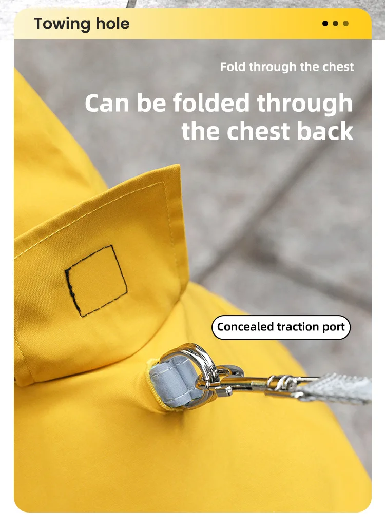 Big Dog Raincoat Cape Style Reflective Strip Pet Raincoat Windproof Rainproof Dog Hooded Raincoat