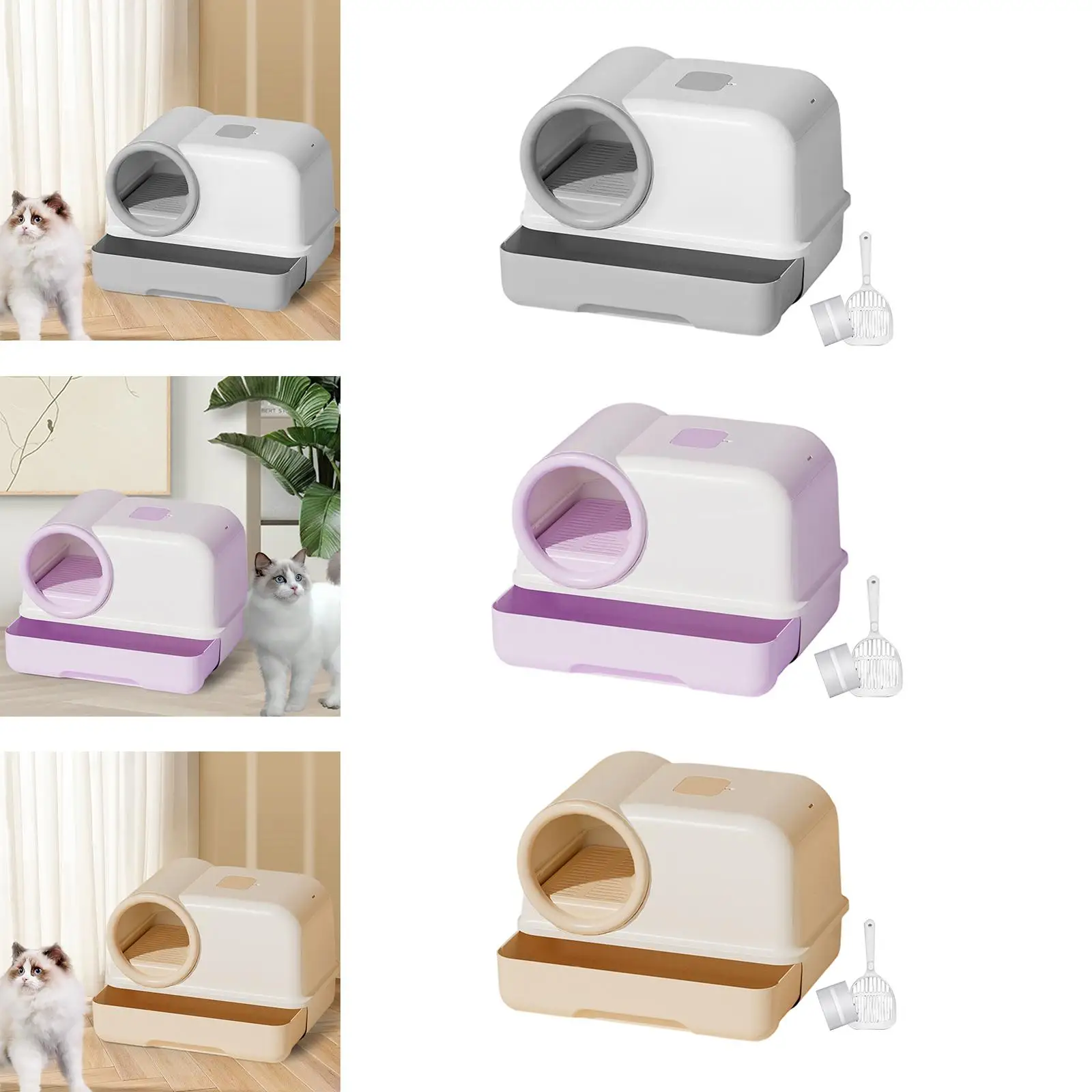 Fully Enclosed Cat Litter Box Large Cat Potty Corridor Sandbox Kitty Litter Box Kitten Potty for All Kinds of Cat Litter