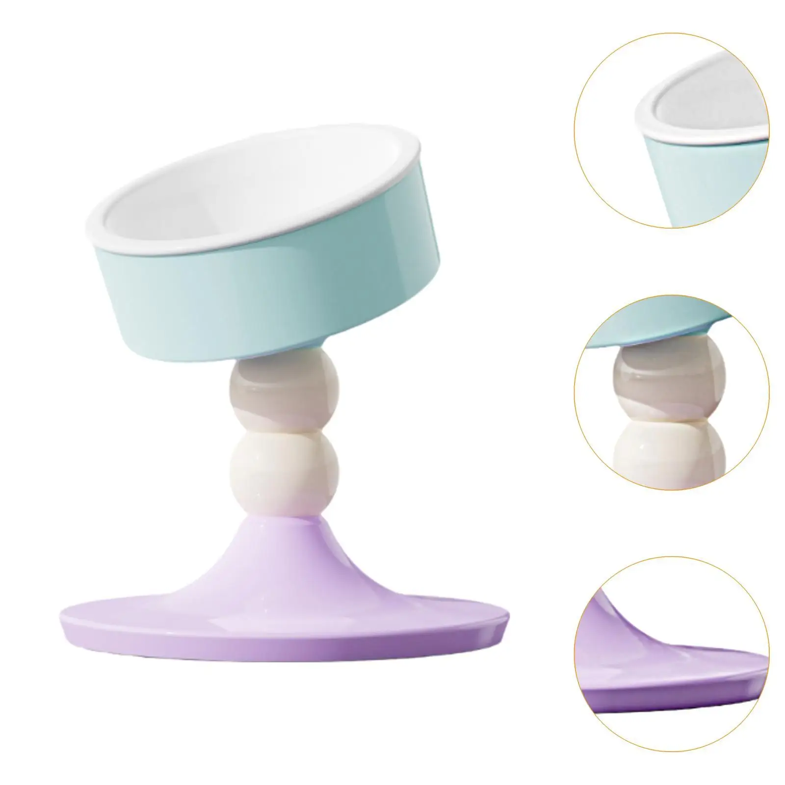 Raised Cat Food Bowl Tilted Cartoon Cat Dish Adjustable Height and Angle Pet Food Bowl for Kitty Small Dogs Kitten Hedgehog Cats