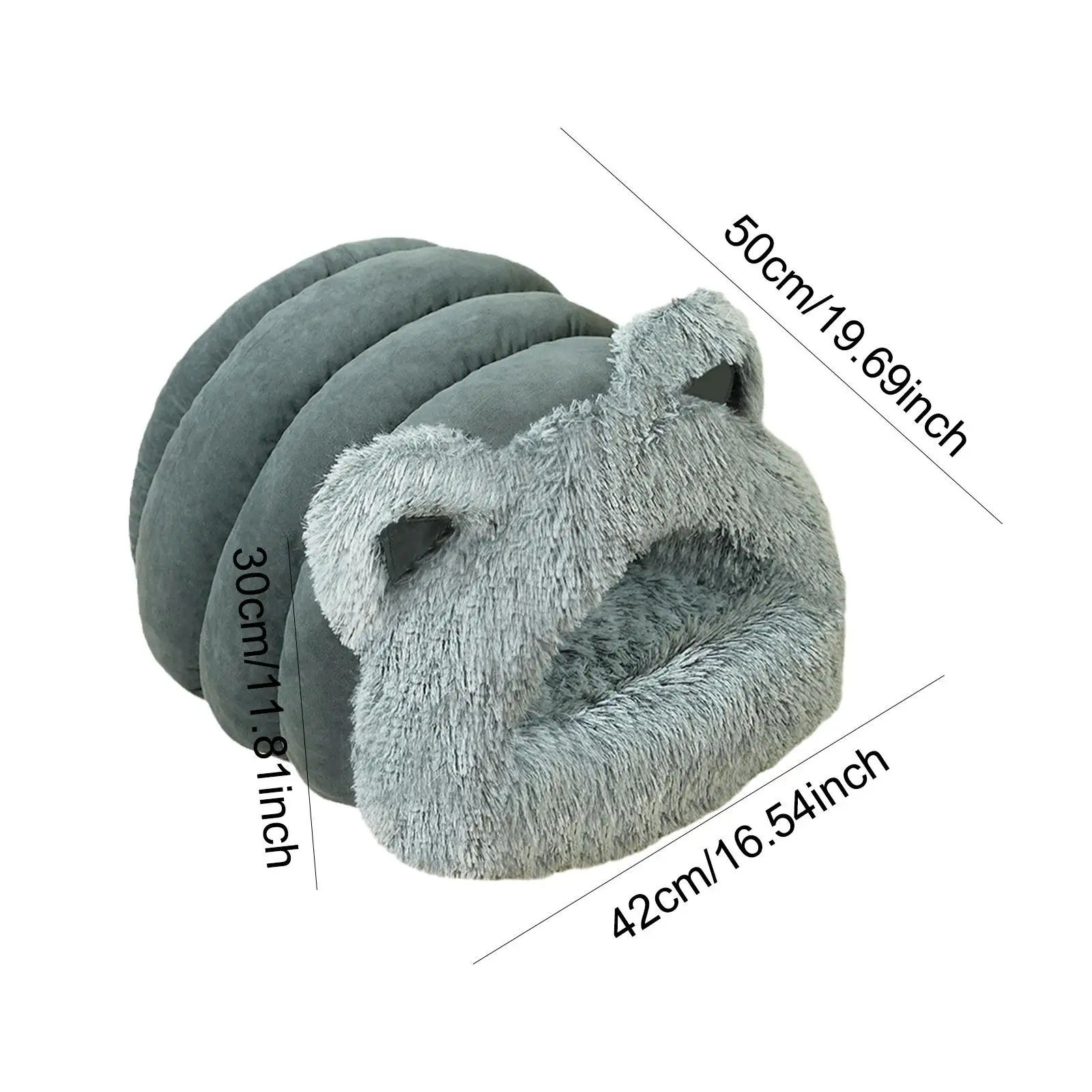 Cat Cave Bed Soft Washable Semi Enclosed Self Warming Pet Bed Sleeping Bag for Rabbits Small Animal Kittens Chihuahua Ferrets