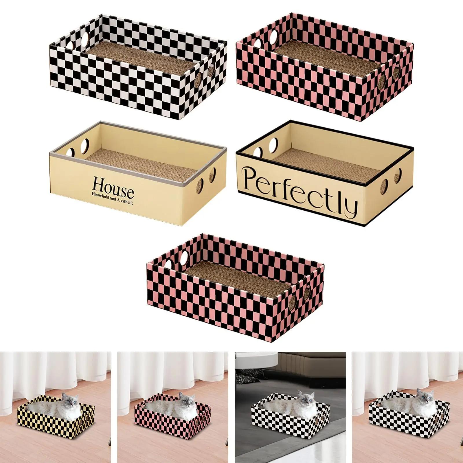 Cardboard Cat Scratcher Durable for Indoor Cats Sleeping Lounger Box Cat Scratching Board Scratch Pad for Kitten Kitty Cat