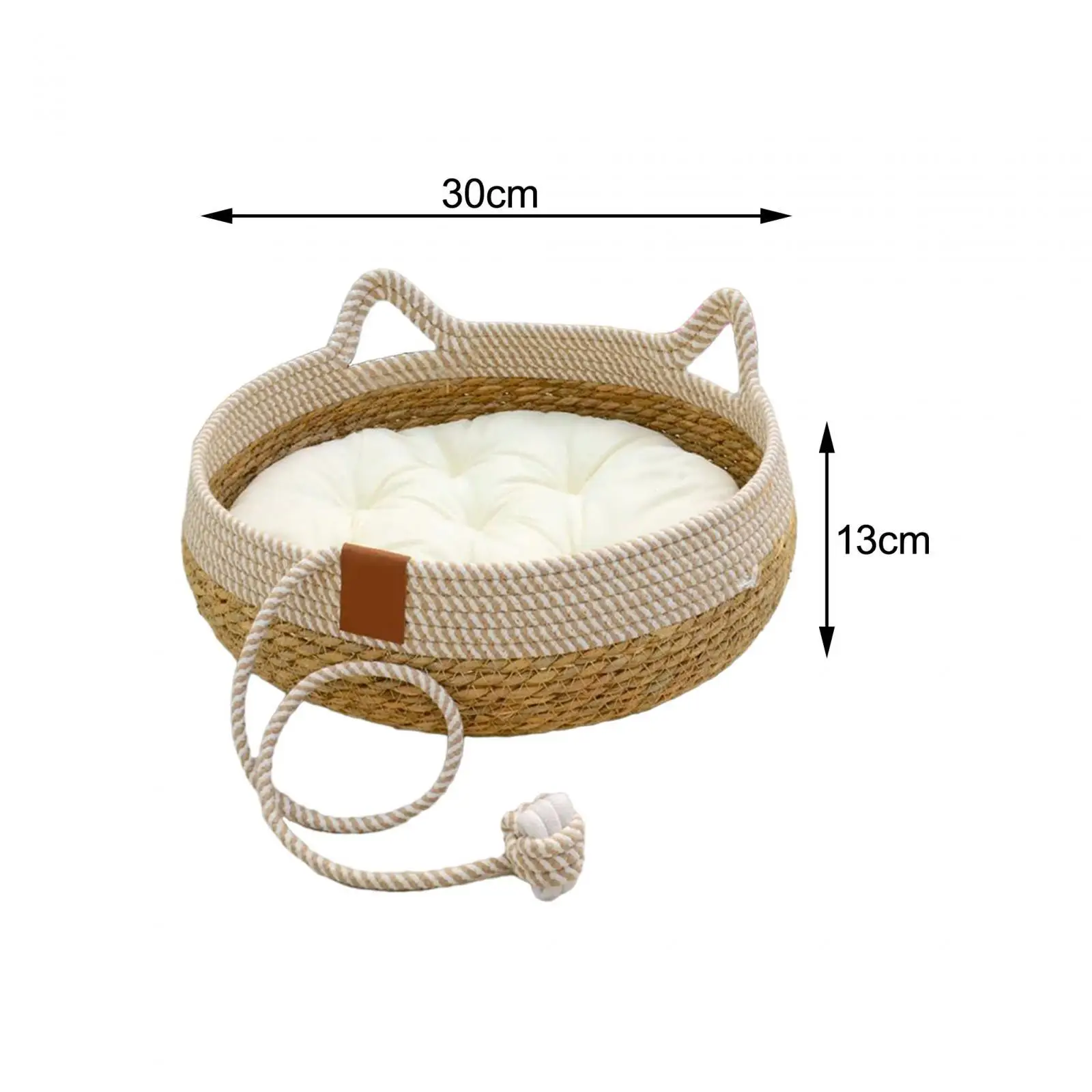 Cat Bed, Cat Scratch Pad Nest, Comfortable Woven with Removable Cushion Cat