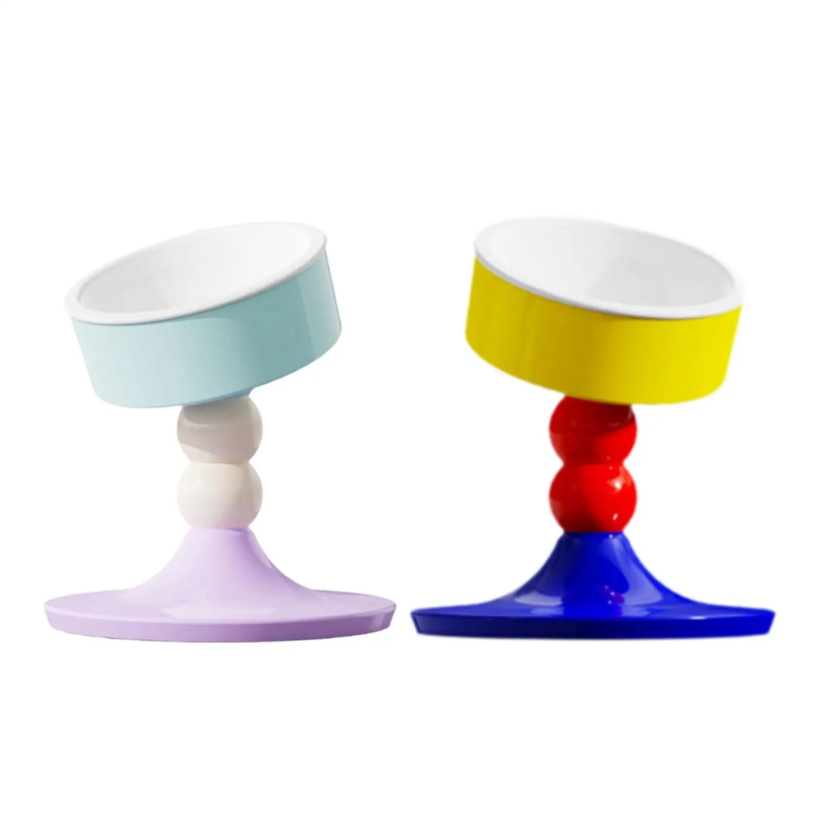 Raised Cat Food Bowl Tilted Cartoon Cat Dish Adjustable Height and Angle Pet Food Bowl for Kitty Small Dogs Kitten Hedgehog Cats